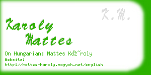 karoly mattes business card